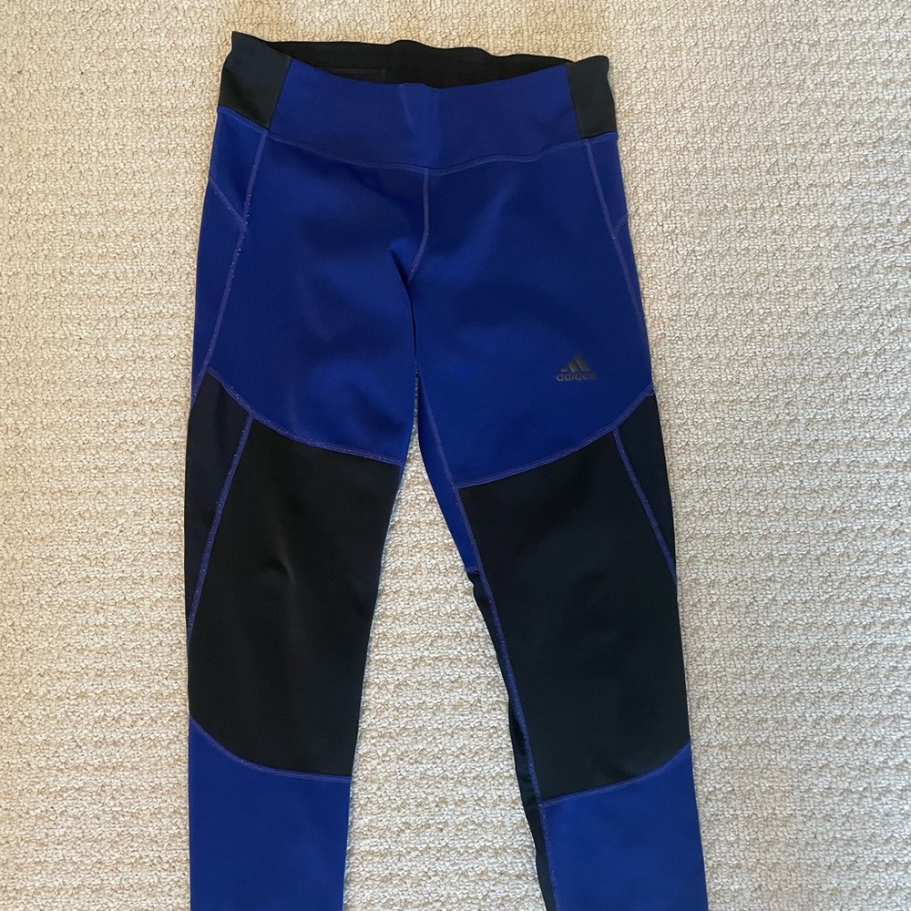 Adidas blue and black leggings